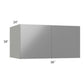 RTA Milan Grey Gloss 36" x 18" x 24" Wall Cabinet with 1 Finished Side