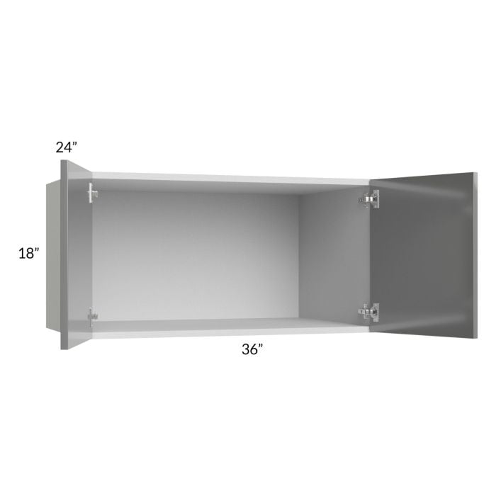 RTA Milan Grey Gloss 36" x 18" x 24" Wall Cabinet