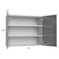 RTA Milan Grey Gloss 36" x 30" Wall Cabinet with 2 Finished Sides