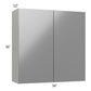RTA Milan Grey Gloss 36" x 36" Wall Cabinet with 2 Finished Sides