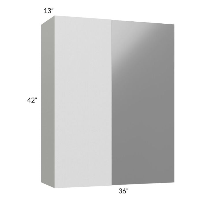 RTA Milan Grey Gloss 36" x 42" Blind Corner Wall Cabinet-Left-Hinged Door on Right