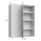 RTA Milan Grey Gloss 36" x 42" Blind Corner Wall Cabinet-Right-Hinged Door on Left with 2 Finished Sides