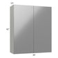 RTA Milan Grey Gloss 36" x 42" Wall Cabinet with 1 Finished Side