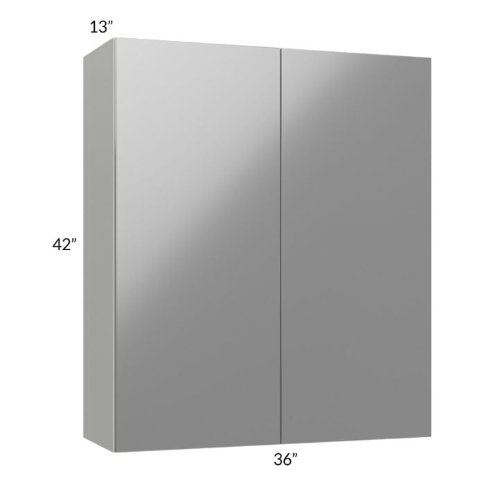 RTA Milan Grey Gloss 36" x 42" Wall Cabinet with 2 Finished Sides