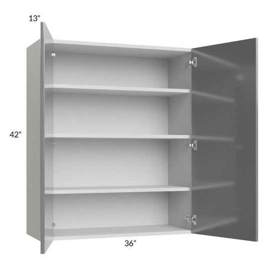 RTA Milan Grey Gloss 36" x 42" Wall Cabinet