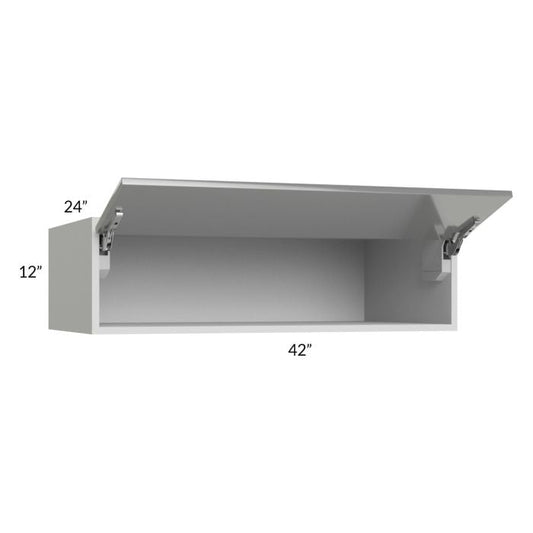 RTA Milan Grey Gloss 42" x 12" x 24" Lift-Up Door Wall Cabinet