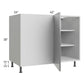 RTA Milan Grey Gloss 48" - 51" Full Height Door Blind Base Corner Cabinet-Left-Hinged Door on Right