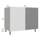 RTA Milan Grey Gloss 48" - 51" Full Height Door Blind Base Corner Cabinet-Right-Hinged Door on Left with 1 Finished Side and Soft Close Blind Pull-Out Shelves
