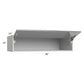 RTA Milan Grey Gloss 48" x 12" x 24" Lift-Up Door Wall Cabinet with 1 Finished Side