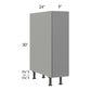 RTA Milan Grey Gloss 9" Full Height Door Base Cabinet-Right Hinged with 2 Finished Sides and Spice Pull-Out