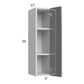 RTA Milan Grey Gloss 9" x 36" Wall Cabinet-Left Hinged with 2 Finished Sides