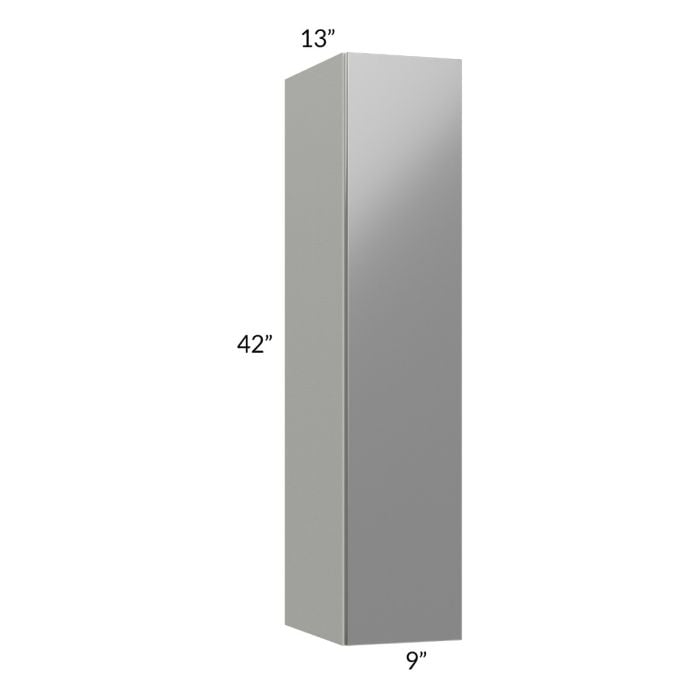 RTA Milan Grey Gloss 9" x 42" Wall Cabinet-Right Hinged