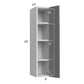 RTA Milan Grey Gloss 9" x 42" Wall Cabinet-Right Hinged with 2 Finished Sides