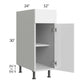 RTA Milan White Gloss 12" Base Cabinet-Left Hinged with 2 Finished Sides
