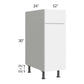 RTA Milan White Gloss 12" Base Cabinet-Right Hinged