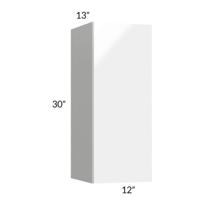 RTA Milan White Gloss 12" x 30" Wall Cabinet-Left Hinged
