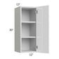 RTA Milan White Gloss 12" x 30" Wall Cabinet-Right Hinged with 2 Finished Sides