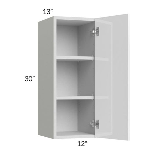 RTA Milan White Gloss 12" x 30" Wall Cabinet-Right Hinged