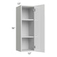 RTA Milan White Gloss 12" x 36" Wall Cabinet-Right Hinged with 1 Finished Side