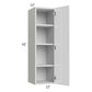 RTA Milan White Gloss 12" x 42" Wall Cabinet-Left Hinged with 2 Finished Sides