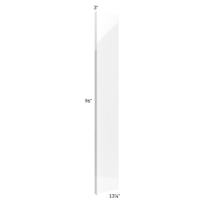 RTA Milan White Gloss 14" x 96" Refrigerator End Panel with 3" Stile
