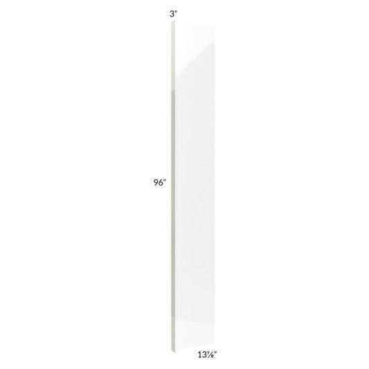 RTA Milan White Gloss 14" x 96" Refrigerator End Panel with 3" Stile