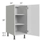 RTA Milan White Gloss 15" Full Height Door Base Cabinet-Left Hinged with 2 Roll Out Trays