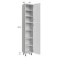 RTA Milan White Gloss 15" x 13" x 84" Pantry Cabinet (13" depth)-Right Hinged