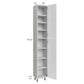 RTA Milan White Gloss 15" x 13" x 96" Pantry Cabinet (13" depth)-Left Hinged