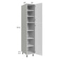 RTA Milan White Gloss 15" x 24" x 84" Pantry Cabinet (24" depth)-Left Hinged with 1 Finished Side