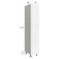 RTA Milan White Gloss 15" x 24" x 84" Pantry Cabinet (24" depth)-Left Hinged with 2 Finished Sides and 4 Roll Out Trays