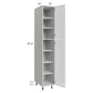 RTA Milan White Gloss 15" x 24" x 90" Pantry Cabinet (24" depth)-Right Hinged with 1 Finished Side and 1 Roll Out Tray