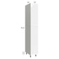 RTA Milan White Gloss 15" x 24" x 96" Pantry Cabinet (24" depth)-Left Hinged with 1 Finished Side and 3 Roll Out Trays