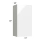 RTA Milan White Gloss 15" x 30" Wall Cabinet-Right Hinged with 2 Finished Sides