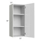 RTA Milan White Gloss 15" x 36" Wall Cabinet-Left Hinged with 2 Finished Sides