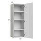 RTA Milan White Gloss 15" x 42" Wall Cabinet-Right Hinged