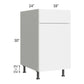 RTA Milan White Gloss 18" Base Cabinet-Left Hinged