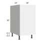 RTA Milan White Gloss 18" Full Height Door Base Cabinet-Left Hinged with Spice Pull-Out