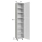 RTA Milan White Gloss 18" x 13" x 90" Pantry Cabinet (13" depth)-Right Hinged with 2 Finished Sides