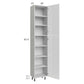 RTA Milan White Gloss 18" x 13" x 90" Pantry Cabinet (13" depth)-Right Hinged