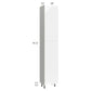 RTA Milan White Gloss 18" x 13" x 96" Pantry Cabinet (13" depth)-Right Hinged