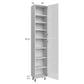 RTA Milan White Gloss 18" x 13" x 96" Pantry Cabinet (13" depth)-Right Hinged with 1 Finished Side