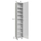 RTA Milan White Gloss 18" x 13" x 96" Pantry Cabinet (13" depth)-Right Hinged