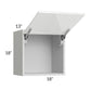 RTA Milan White Gloss 18" x 18" Lift-Up Door Wall Cabinet with 1 Finished Side