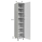 RTA Milan White Gloss 18" x 24" x 90" Pantry Cabinet (24" depth)-Left Hinged with 2 Finished Sides and 1 Roll Out Tray