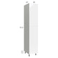 RTA Milan White Gloss 18" x 24" x 96" Pantry Cabinet (24" depth)-Right Hinged with 2 Finished Sides and 3 Roll Out Trays