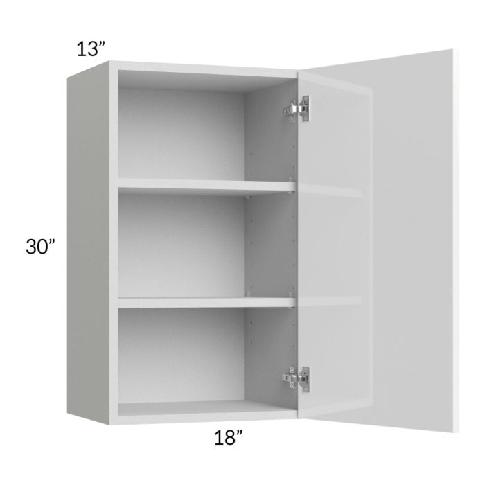 RTA Milan White Gloss 18" x 30" Wall Cabinet-Left Hinged