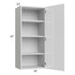 RTA Milan White Gloss 18" x 42" Wall Cabinet-Right Hinged with 1 Finished Side