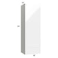 RTA Milan White Gloss 18" x 54" x 15" Wall Cabinet with Drawers-Left Hinged