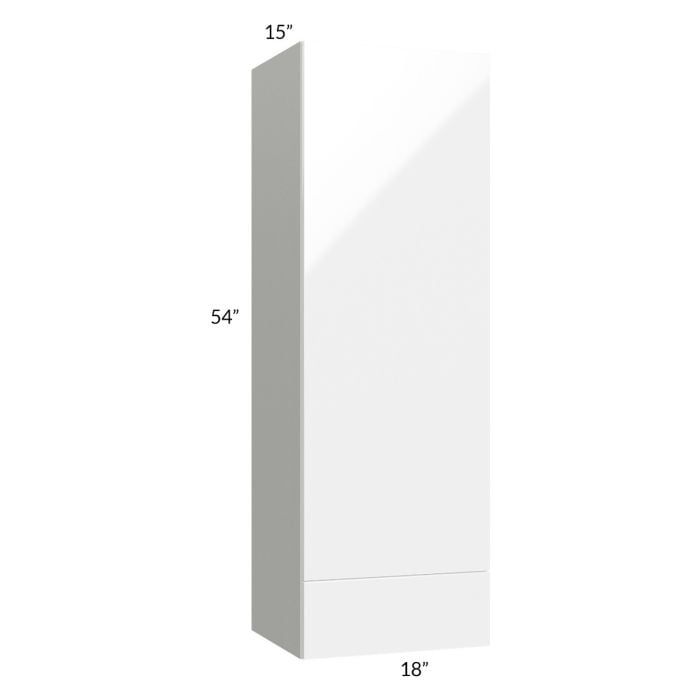 RTA Milan White Gloss 18" x 54" x 15" Wall Cabinet with Drawers-Left Hinged